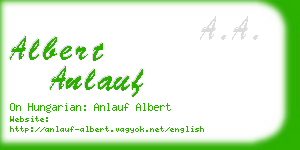 albert anlauf business card